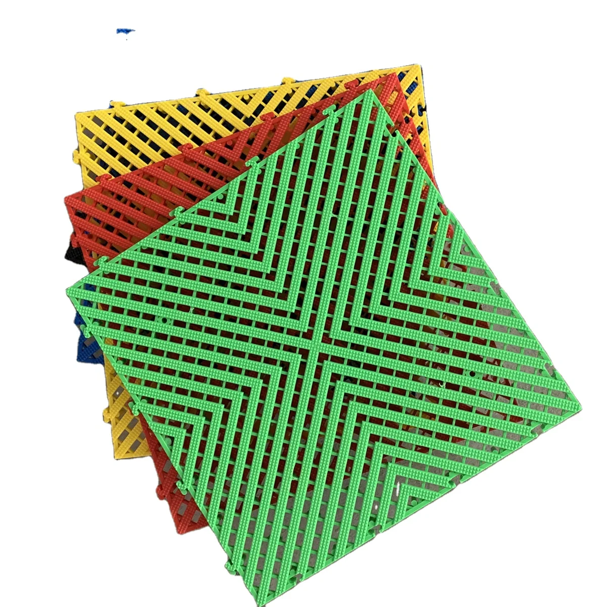2024 best selling PP garage floor tile in interlocking plastic grid floor car wash flooring
