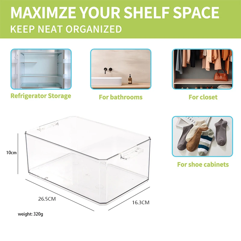 2 Pack Stackable BPA Free Frozen Fridge Refrigerator Organizer Food Storage and Container