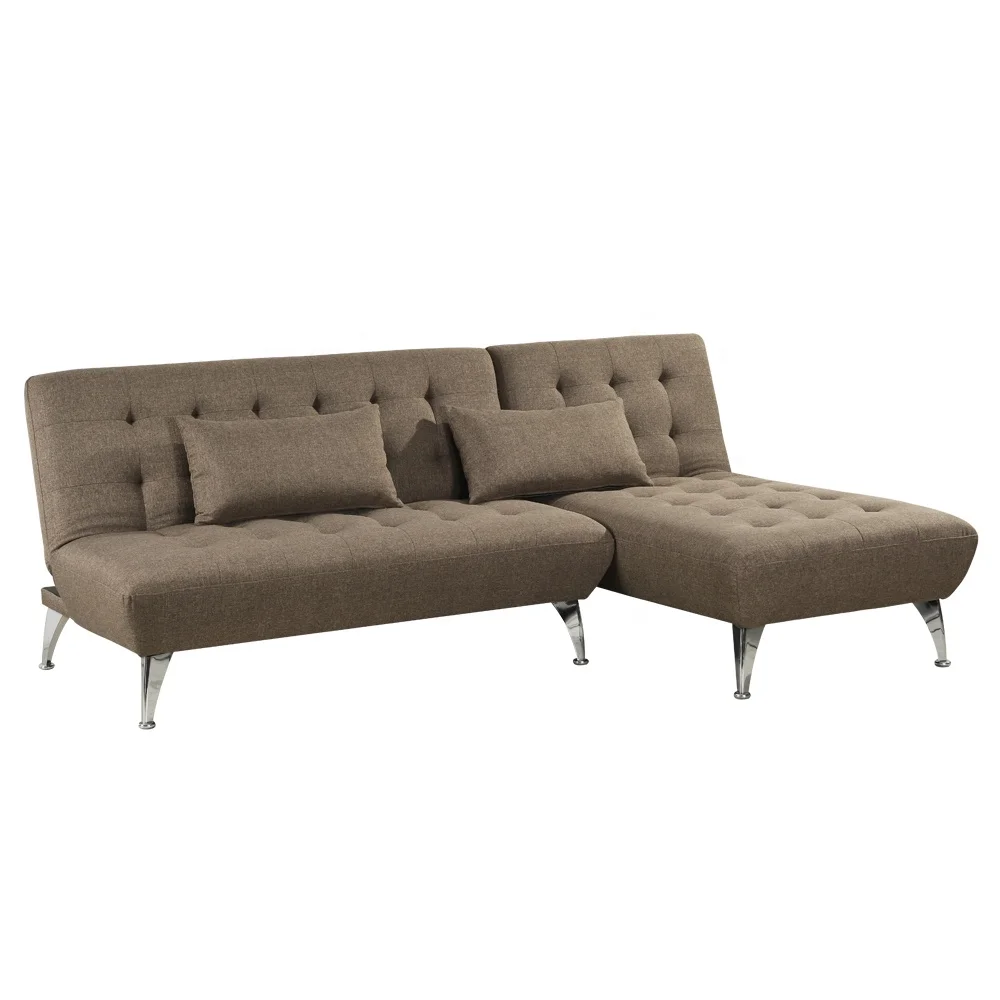 
Classic modern convertible tufted cushion L shaped corner living room futon sleeper sofa cum bed for any living space 