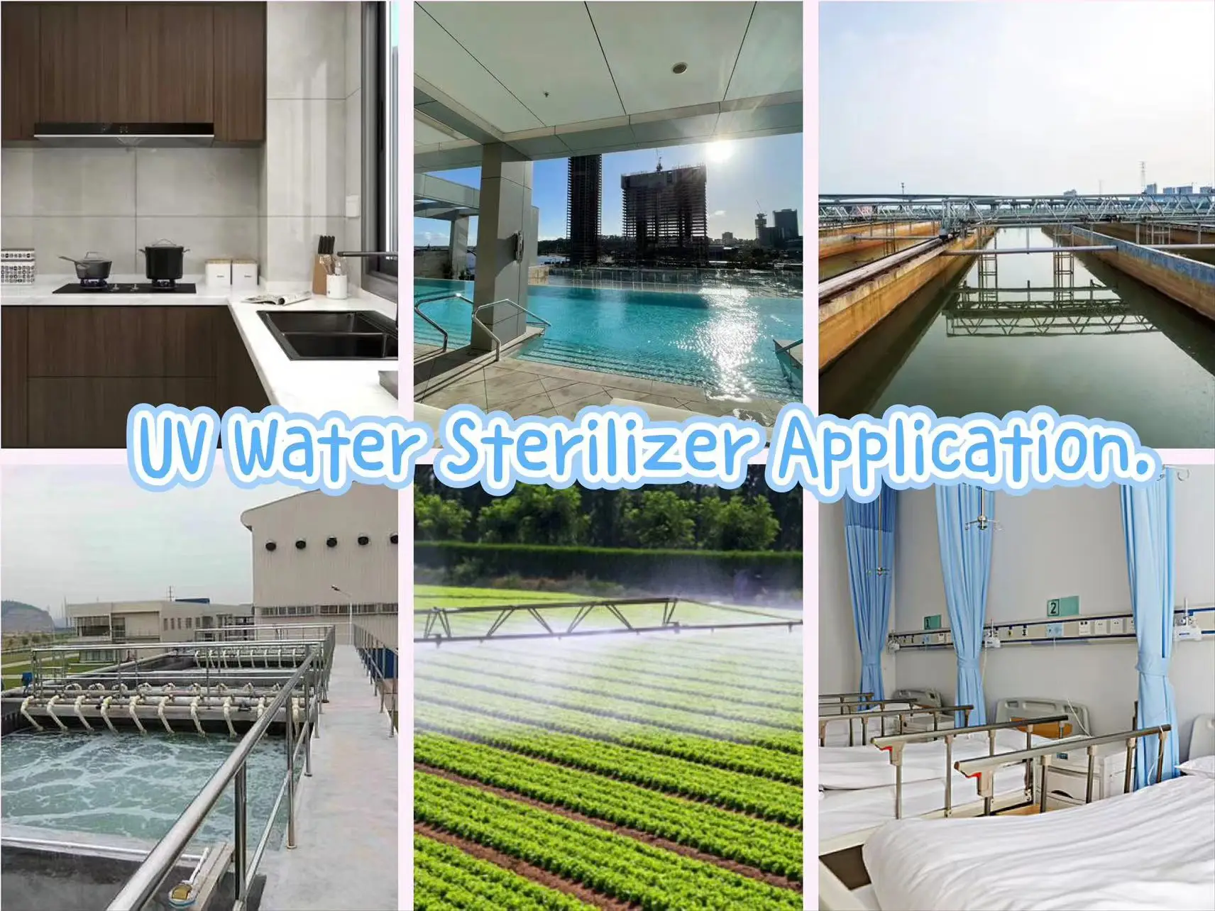 304ss UV Water Sterilizer 254nm UVC light 320w 30T flow rate for aquaculture pure water