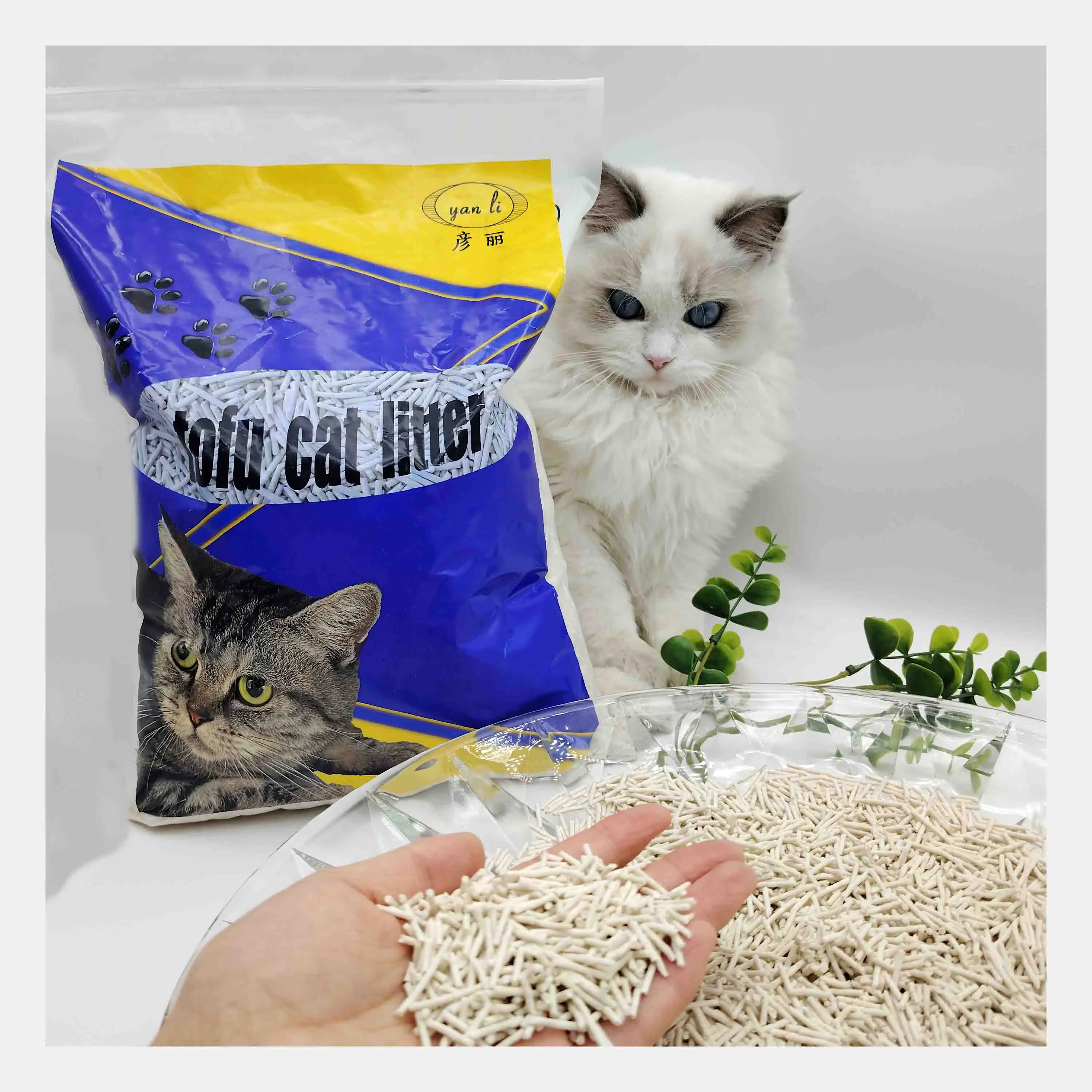 Factory Wholesale Bulk Cat Litter Strong Clumping Pure Natural Tofu Kitty Sand Bentonite Cat Litter