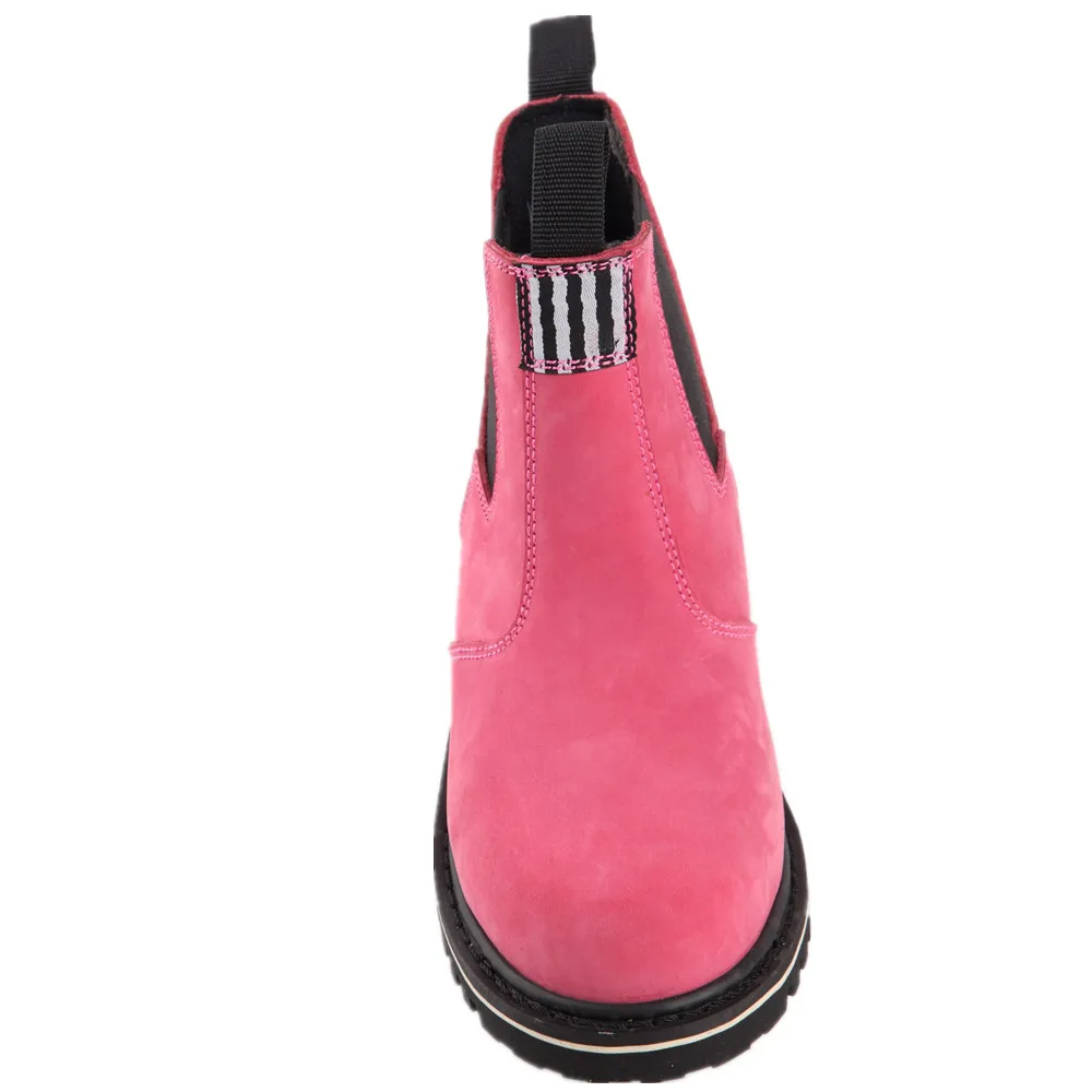 Morning Glory Footwear Pink  Leather Rubber Sole Goodyear Construction Fashion Dealer Boots