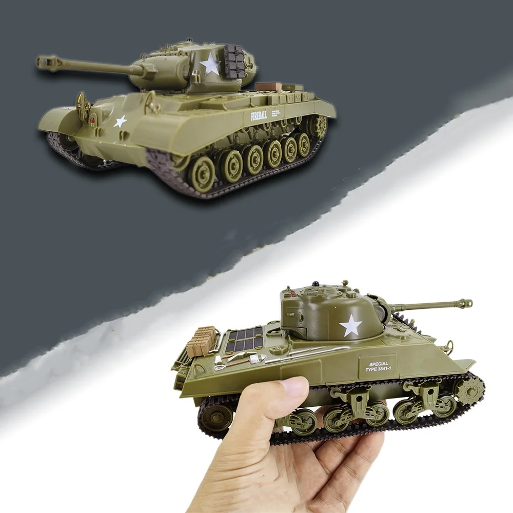 RC Tank 1:30 US Sherman M4A3 Pershing M26 Infrared Battle Tank Combat Fight  Battling Panzer Remote Control Model
