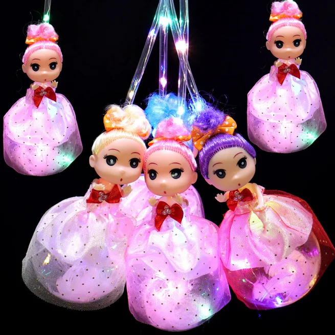 New light up hand doll lantern ball colorful flash princess doll for children toy wholesale