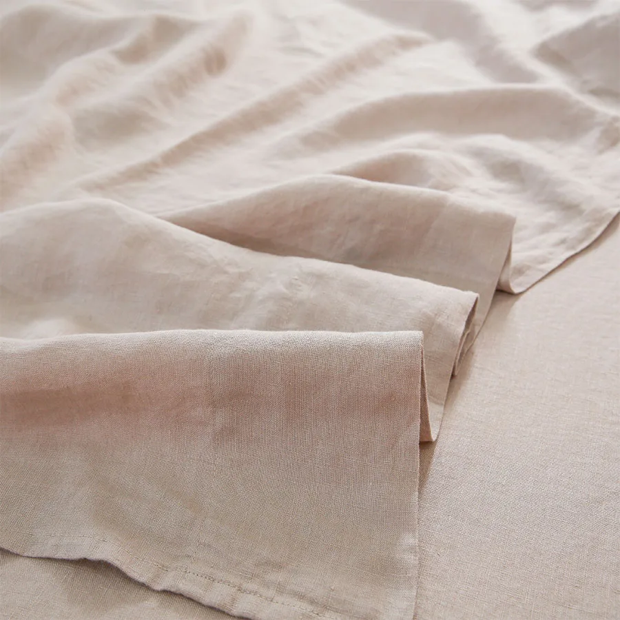 Selling Queen Size 100% Pure French Linen Organic Flax Linen Stone Washed Linen Bedding Set Duvet Cover