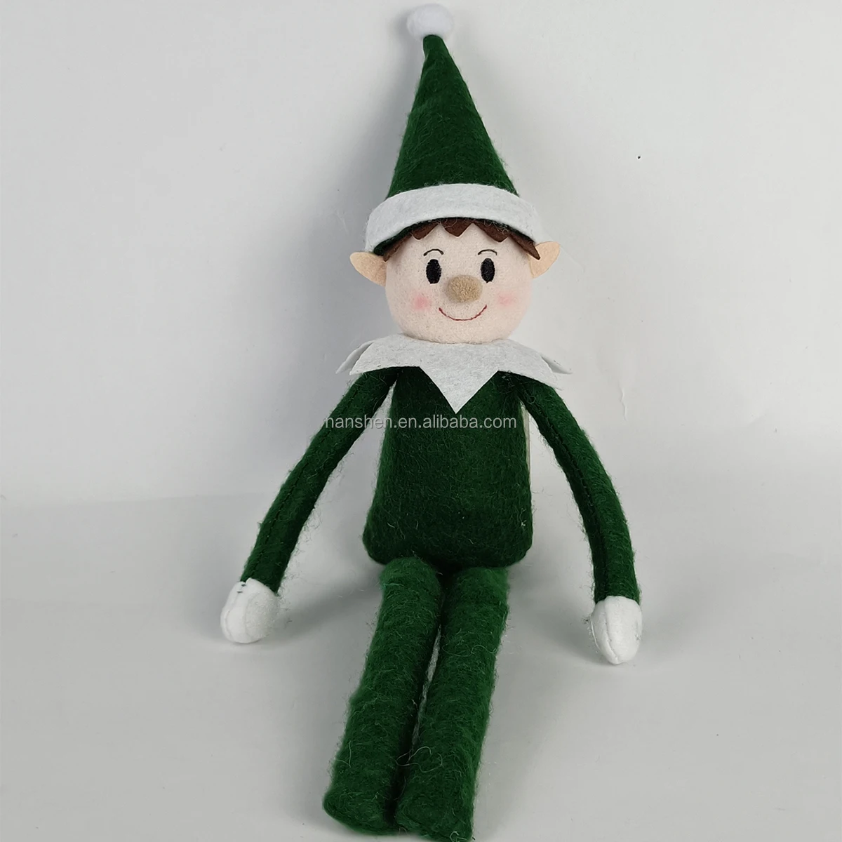 Wholesale Plush Christmas Resin head Elves Stuffed Plush Toy Girl And Boy Doll Toys For Christmas Gift Set