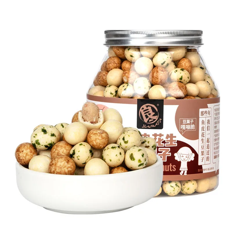 500g 6 mixed wine and vegetables fried colorful fish skin peanuts nut kernel snacks