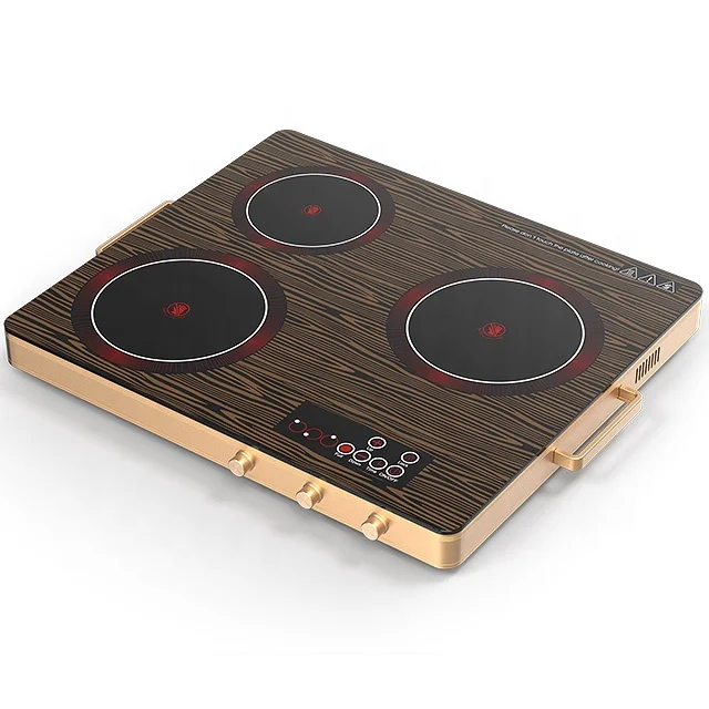 VBGK 3 Burners Infrared Cooker With Printing Panel Aluminum Housing Ceramic Hob SKD