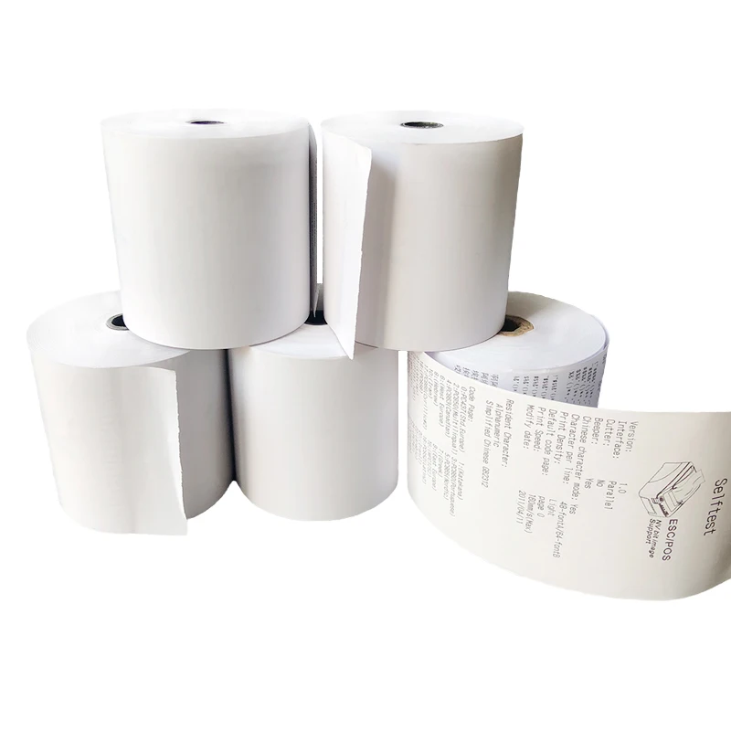 Thermal Reel Paper Roll Ream Factory Direct Wholesale Prices China 80X80 Mm 70gsm Single White Cash Register Paper OEM & ODM