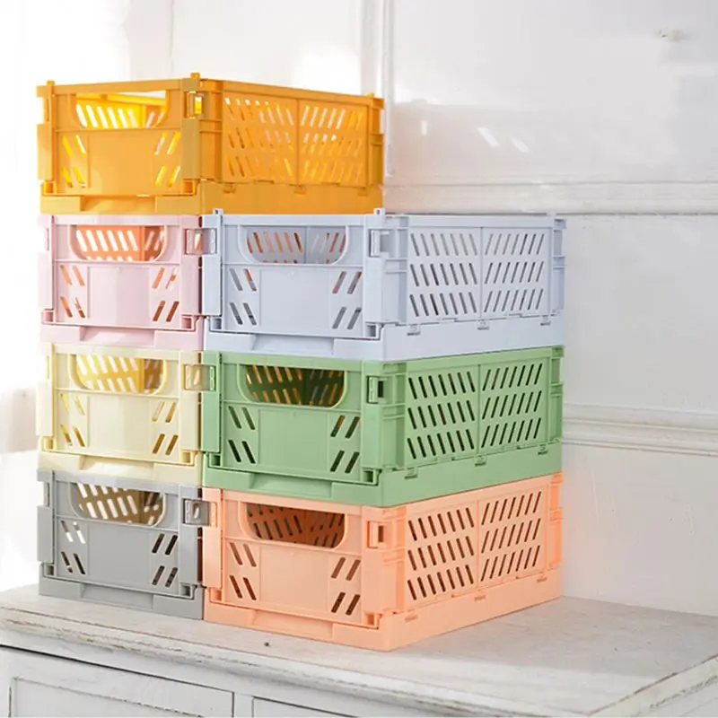 New Foldable Storage Baskets, Plastic Kitchen Clutter Household Daily Necessities Storage Frame Desktop Storage Baskets