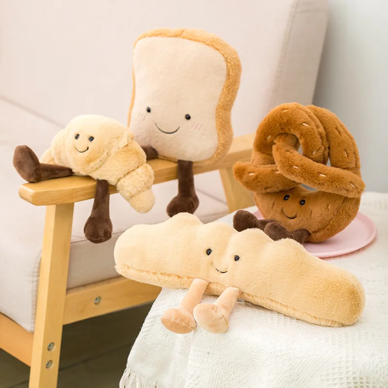 Custom Bread Pillow Bakery Series Croissant French Bread Toast Stuffed Funny Soft Food Plushies Toy for Gifts for Kids