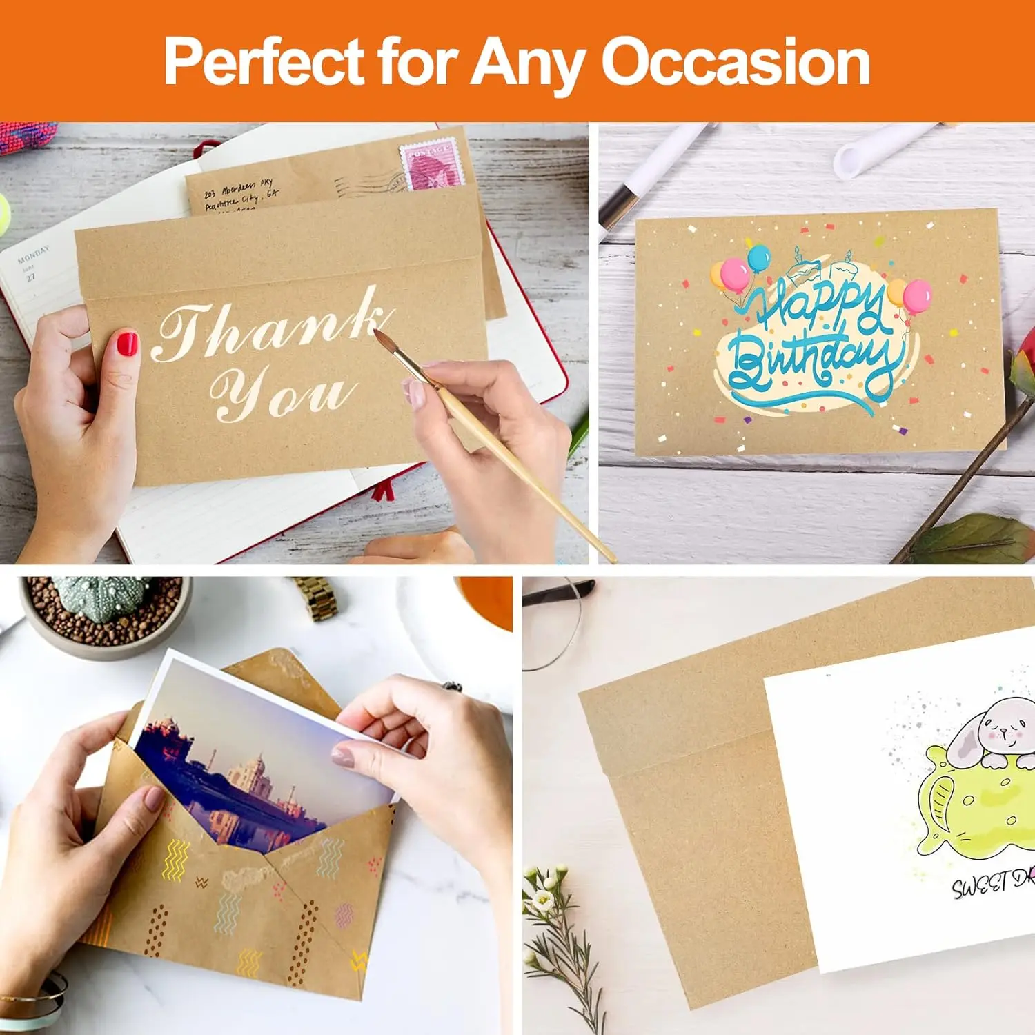 Cardboard C6 Envelope C5 Business Self Seal Mailer Shipping Paper Bag A4 Size Packaging Book Board Brown White/Kraft Envelopes