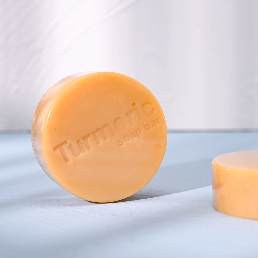 Custom Logo Turmeric Soap Base For Body Face Skin Cleansing Lightening Bath Soap Savon Sabun Handmade Whipped Tumeric Soap Bar