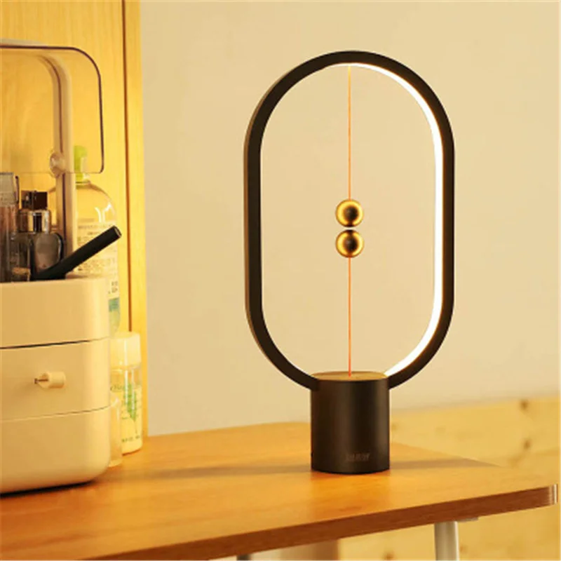 Balance Lamp Magnetic Suspension  Net Red LED Table Lamp Creative Night Light Bedroom Bedside Lamp USB Battery Charging
