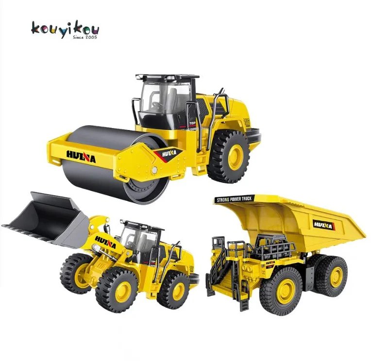 KYK Hot Product Huina Die-cast Toys Vehicle Alloy Excavator Engineering Vehicle Simulation Static Model Loader Truck