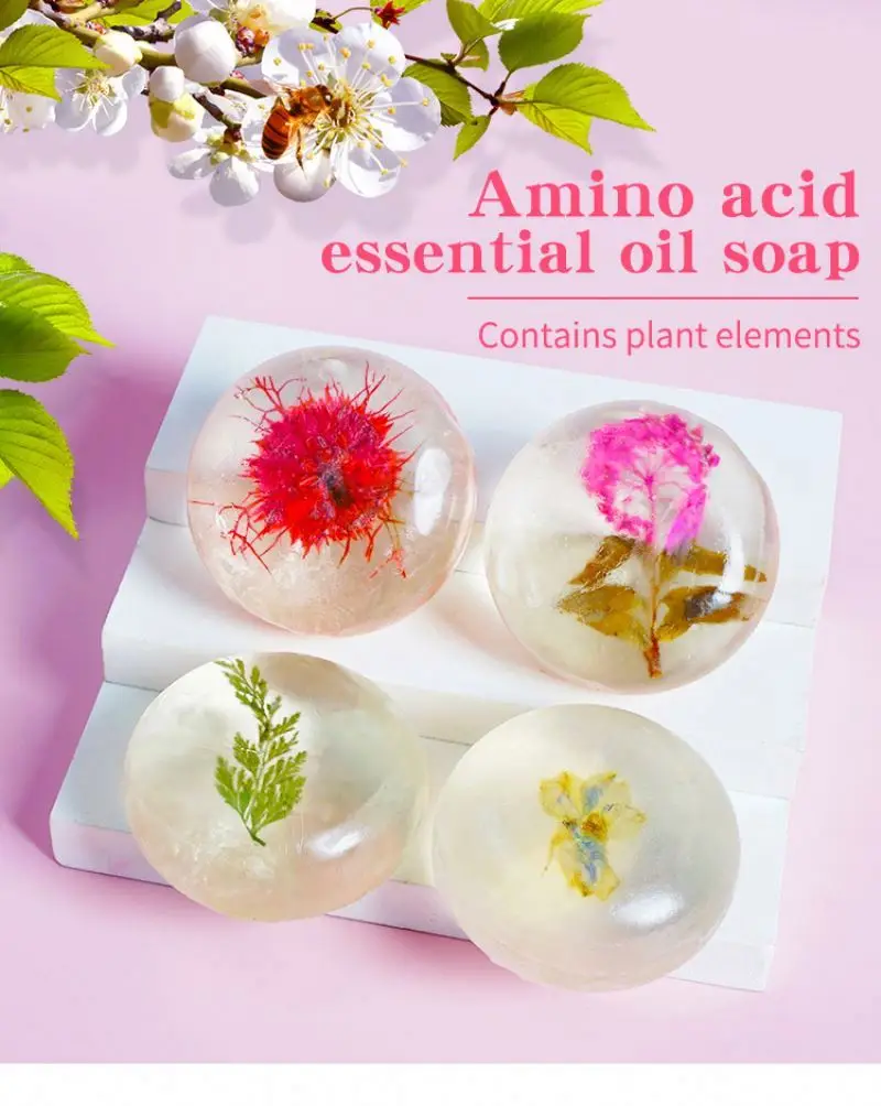 OEM ODM Manufacturer Flowers Private Label Amino Acid Handmade Deep Cleansing Soap