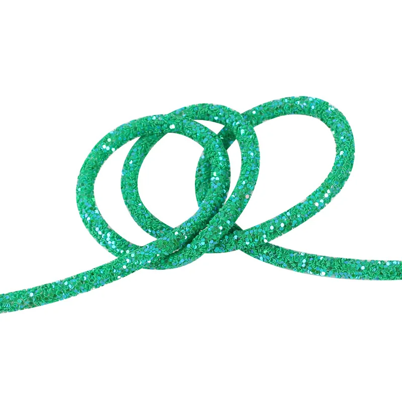 Custom Sequin Glitter Candy Color Cord Rhinestone Chunky Soft Tube