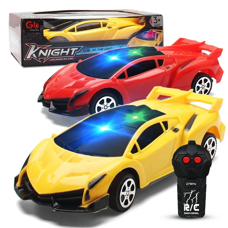 Wholesale factory plastic remote control toy cool light music two-way mini racing kids toys rc car for boy