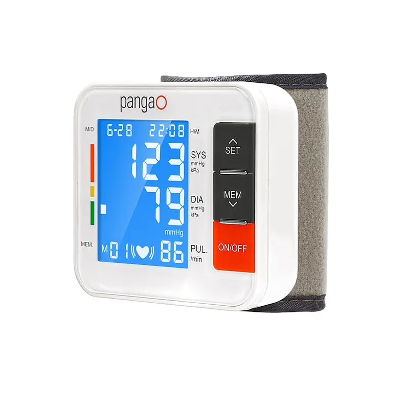 Pangao digital electronic automatic portable talking voice wristbp machine digital blood pressure monitor for home use