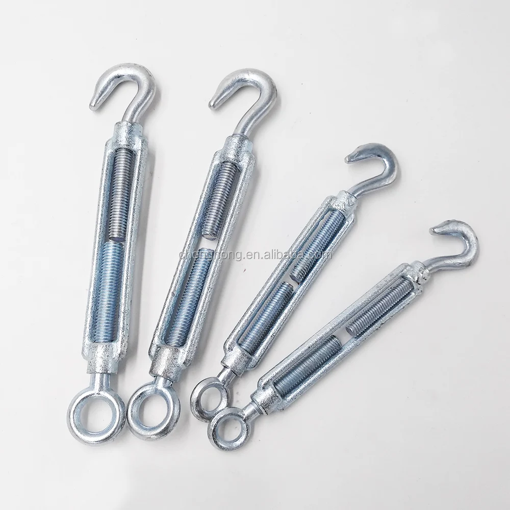 Carbon Steel Galvanized DIN1480 Wire Rope Turnbuckle with Hook and Eye Malleable Cable Rigging Hardware