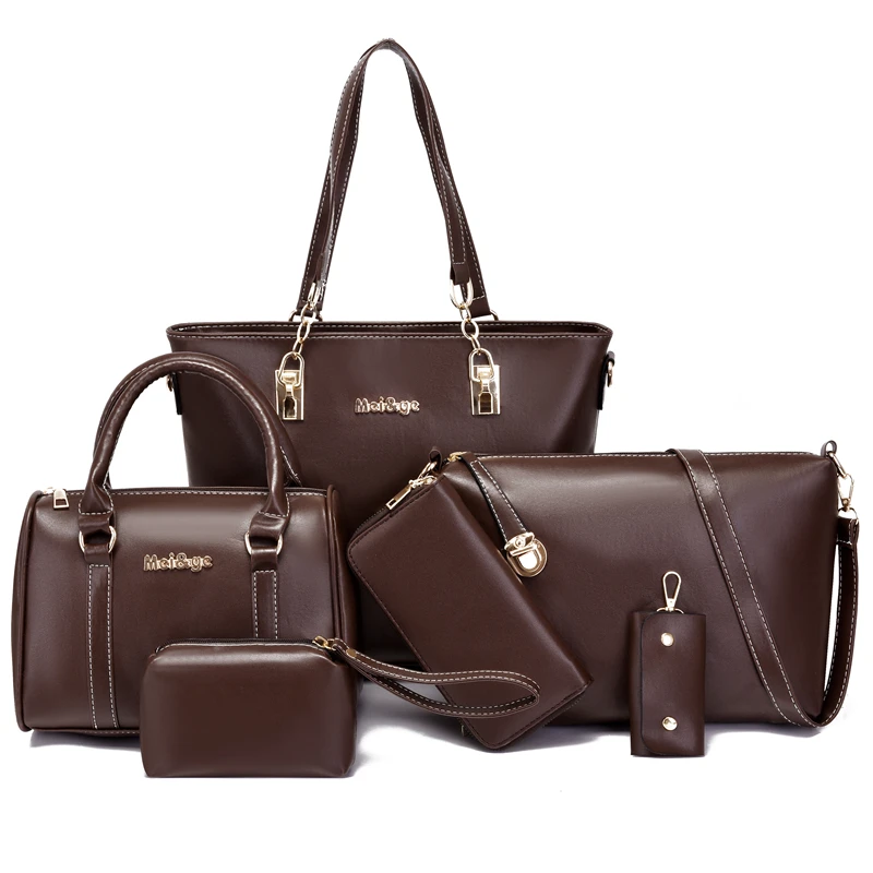 JIANUO High end handbag set name brand handbag 6pcs set bag