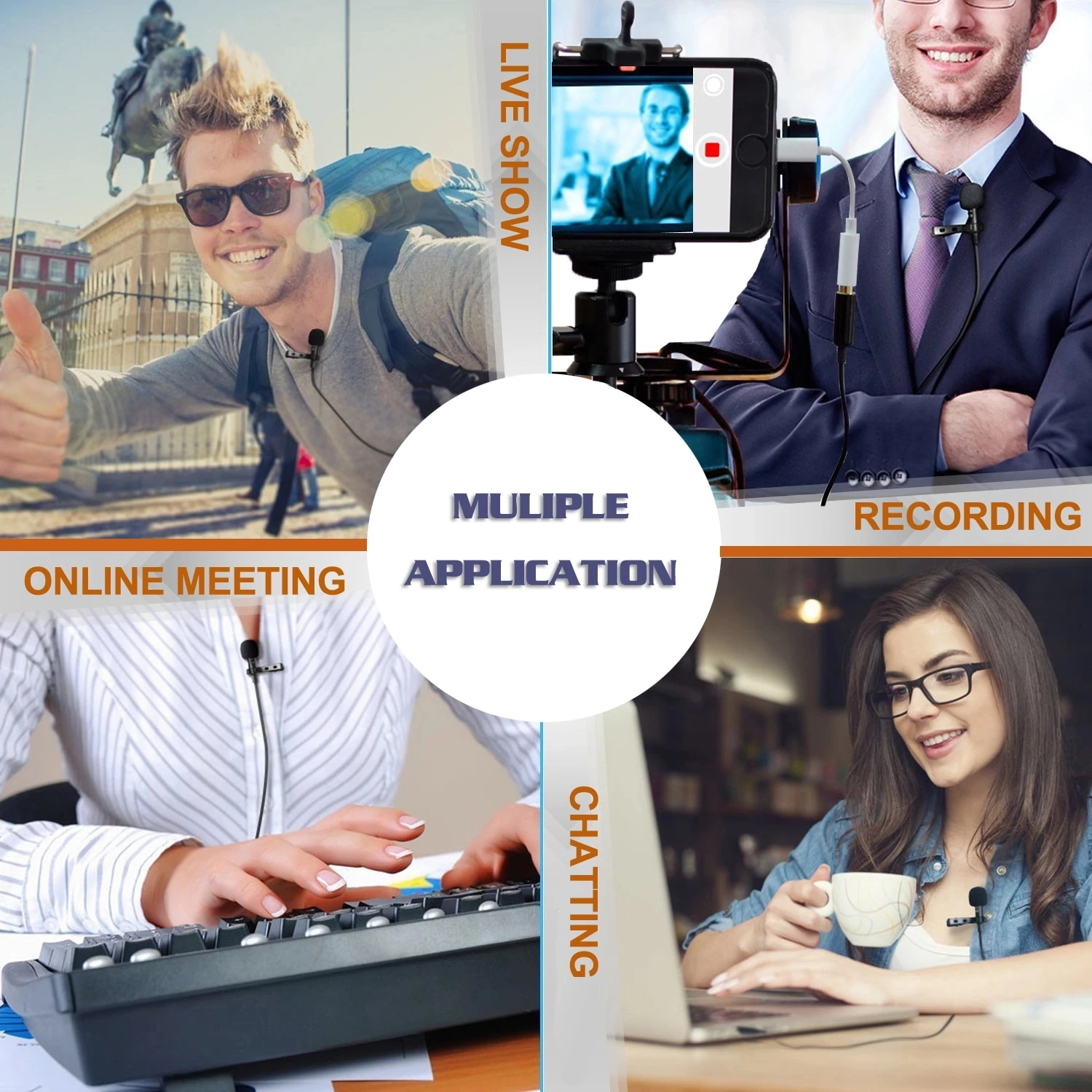 Panvotech Wholesale Portable 3.5Mm Recording Lapel Wired Mini Lavalier Condenser Microphones