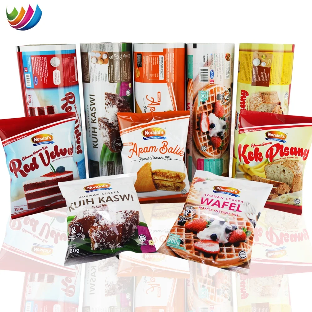 wholesale snack food pillow pouch potato chips sachet biscuit cookie PET lamination packaging roll film
