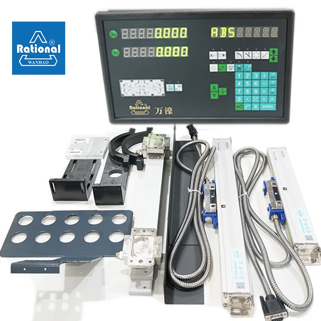 Rational 2 Axis Digital Readout DRO Display 300mm and 900mm Travel Length Precision Linear Scale 11.8+35.4 Inch for Mill Milling
