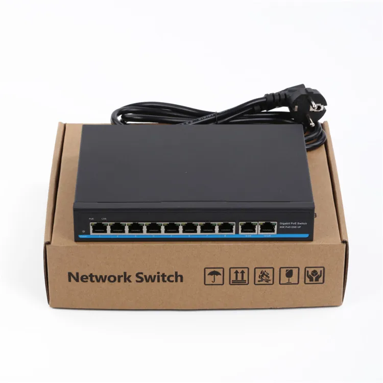 8 портов 10/100/1000 Мбит/с ethernet-коммутатор приведенный в действие поддержка poe коммутатор poe устройства power over ethernet(POE0820BNH-3)