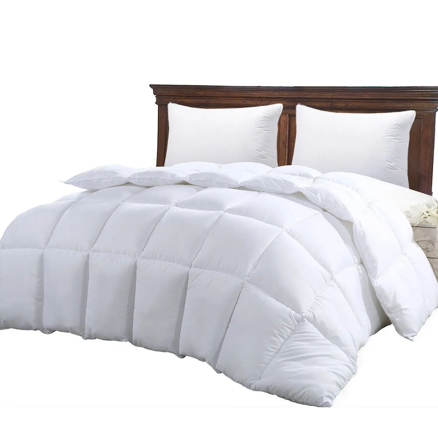 All Season Soft Quilted Hypoallergenic Plush Microfiber Fill Comforter Machine Washable Duvet Insert