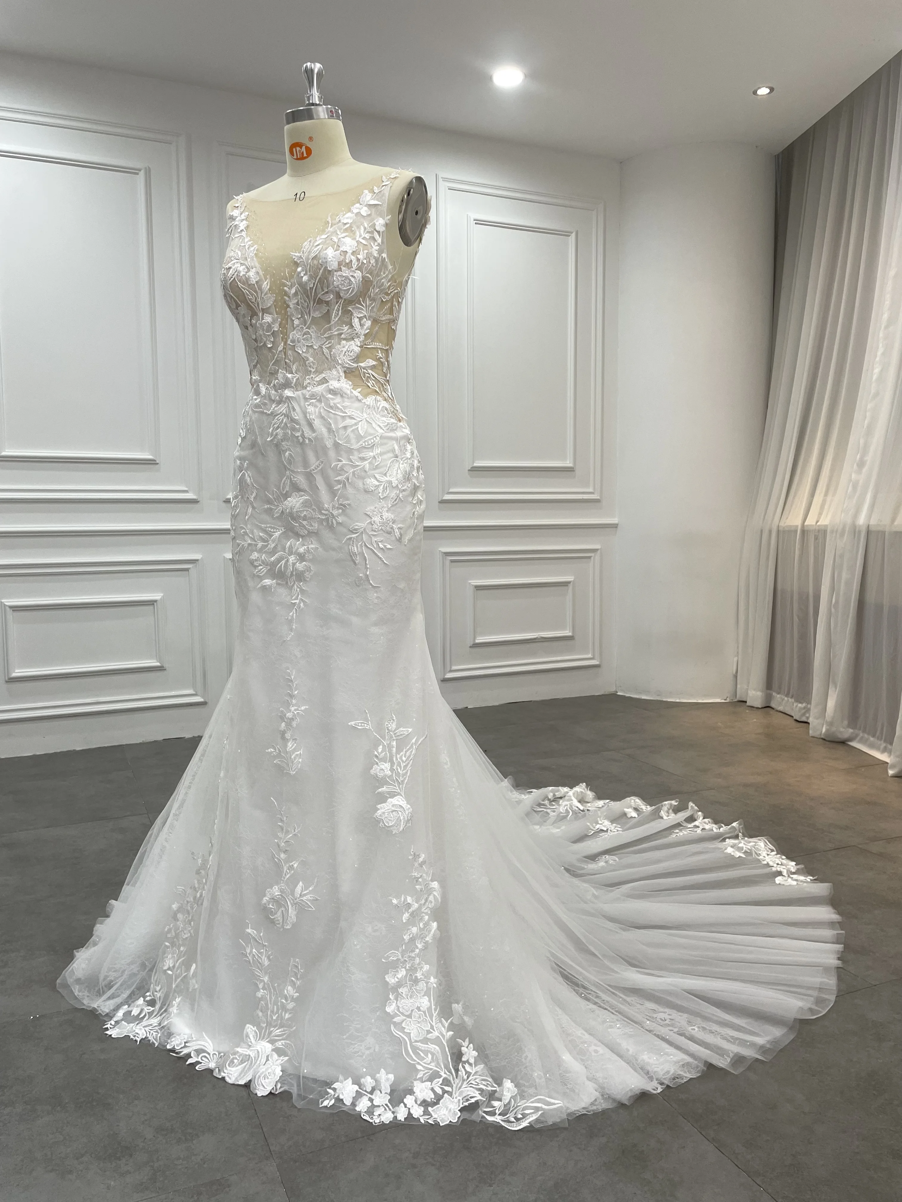 2022 High Quality Applique Lace Sashes Wedding Dress Vestido De Noiva Fancy Fashion Wedding Dresses