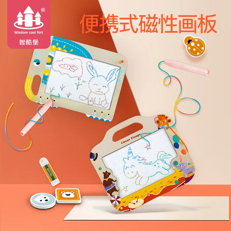 Деревянная Двусторонняя граффити доска для рисования Детские деревянные игрушки детей Интерактивная художественная родителей оптом