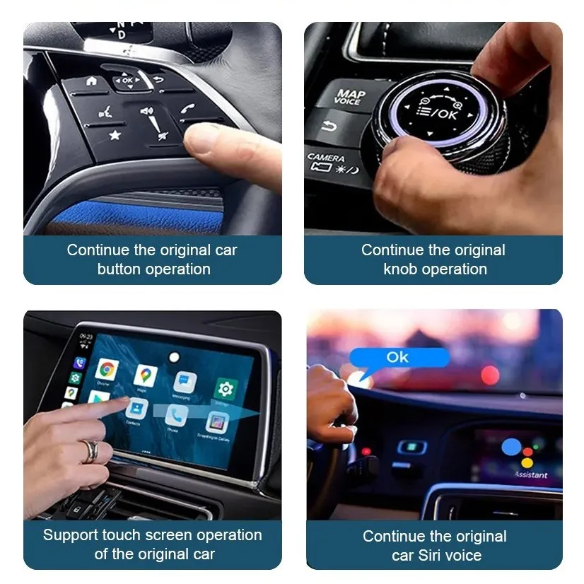 ZESTECH Universal CarlinK 4.0 Wireless CarPlay Box 8+128GB Android Auto Mini Adapter Car Play Dongle for Audi VW Porsche Kia