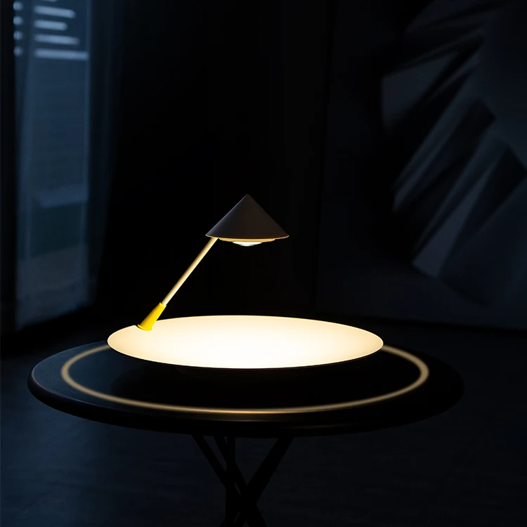 Popular Deco Halo Wireless Rechargeable Mood Lamp LED Dimmable Control Disk Table Lamp for Hallway Table Display