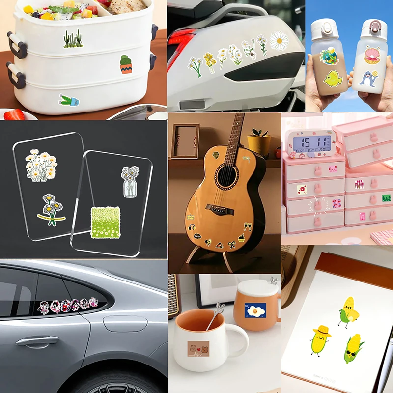 100Pcs 2023New Small Fresh Arabesques RC INS Sticker Cartoon Waterproof PVC Car Sticker