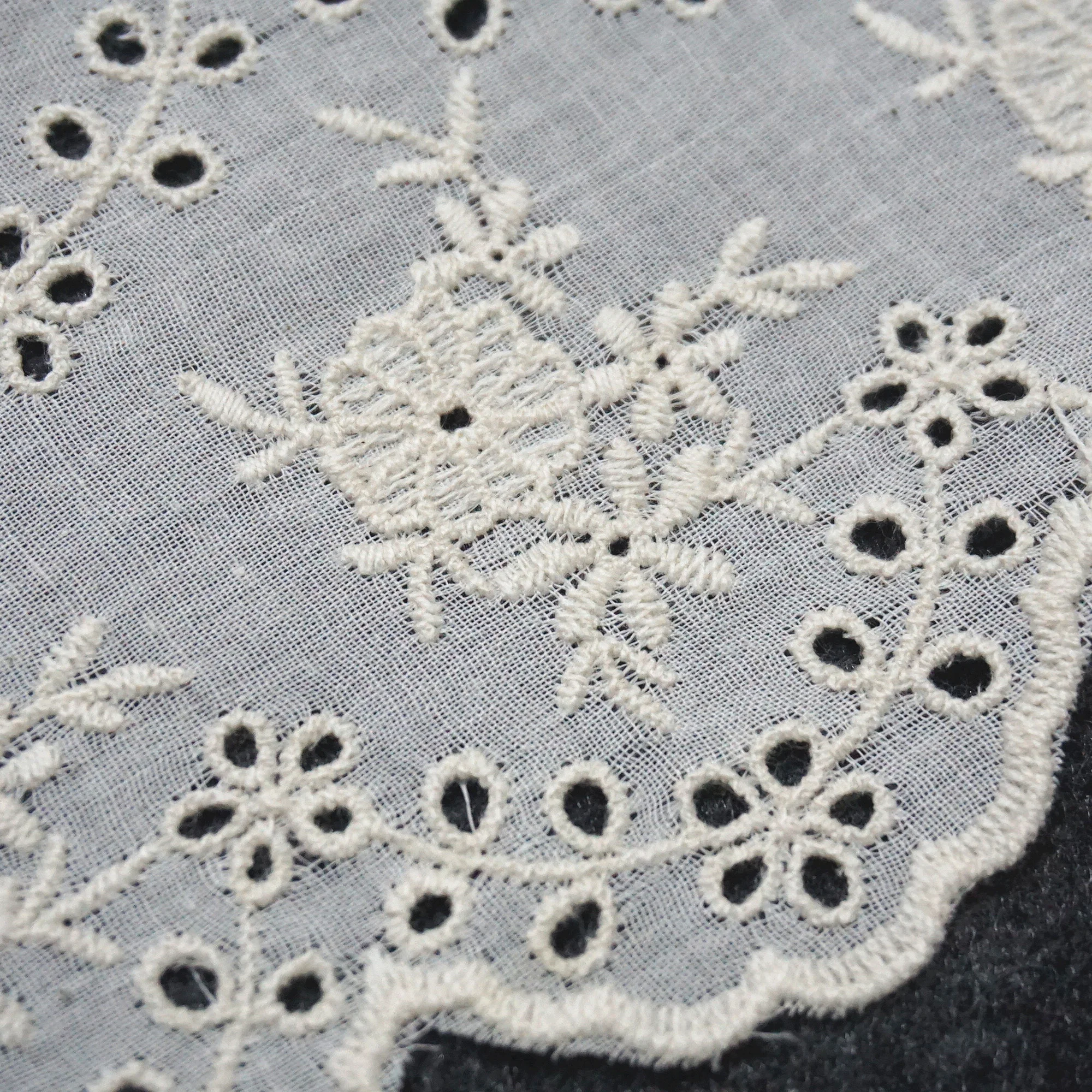 
New customized hot sale 100% cotton flower lace embroidery fabric 