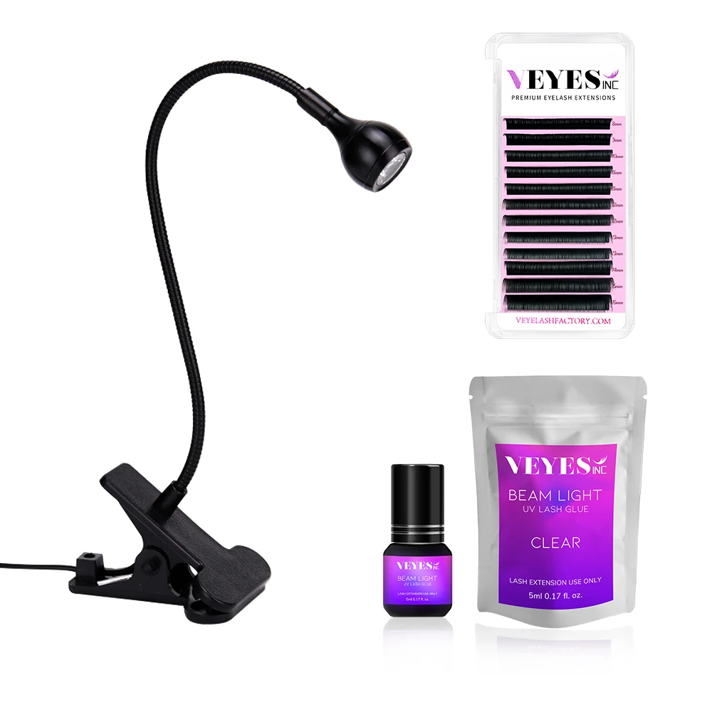 VEYES inc New Product uv glue lashes extensiones uv led lamp for lash extensions tweezers