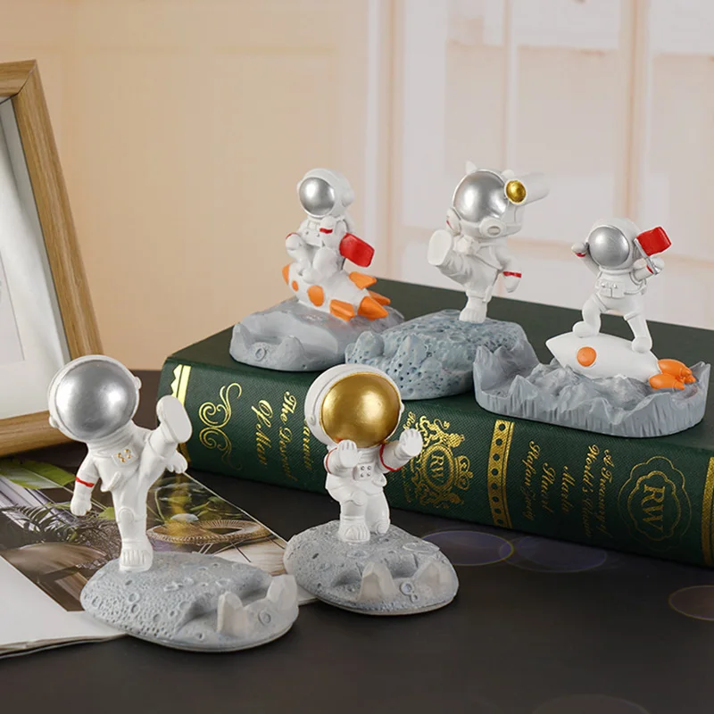 Custom creative resin Student spaceman Cell Phone holder desktop Tablet Bracket Astronaut Mobile Phone Stand