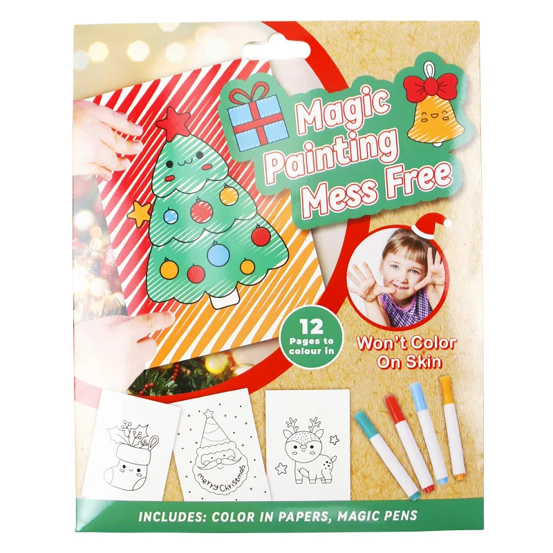 Magic Painting Mess Free Coloring Kit with 12 Pages and Magic Pens, Perfect for Toddlers and Young Children, for Girl and  Boy
