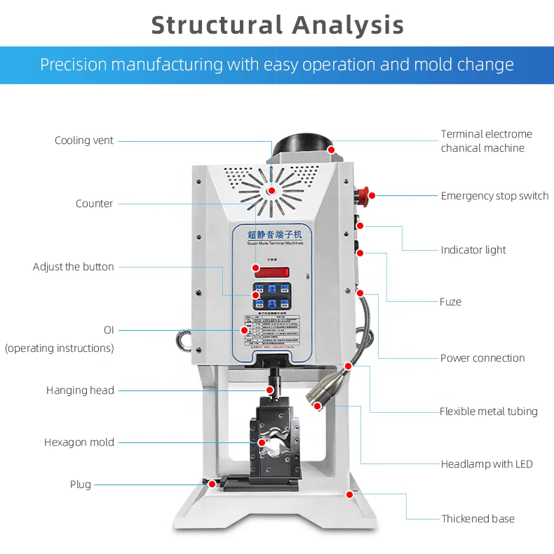 Quiet 6T 8T 10T 20T 30T 40T 50T Automatic Terminal Crimping Machines Crimping Tool Extruding Cable Manufacturing Equipment