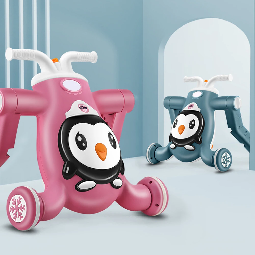 Детские ходунки тележки с защитой от опрокидывания Нескользящие для мальчиков и девочек 7-18 месяцев многофункциональные