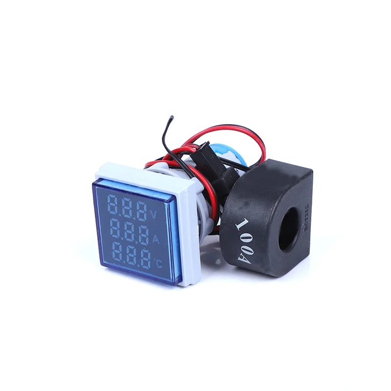 Cheap Led Lights 22Mm Voltmeter Ammeter Temperature Meter Ac 0-100A,Ac 50-500V Multifunctional Indicator