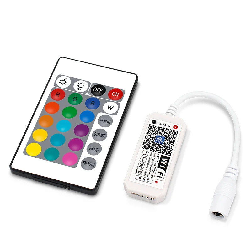 Smart Home WiFi DC12V mini 24key Remote control RGB LED Controller from rgb Light strip