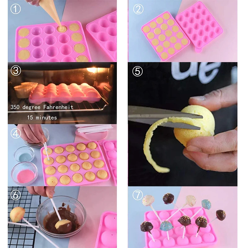 Wholesale Custom Silicone Gummy Candy Mold 3D Silicone Lollipop Ball Making Cake Pop Molds