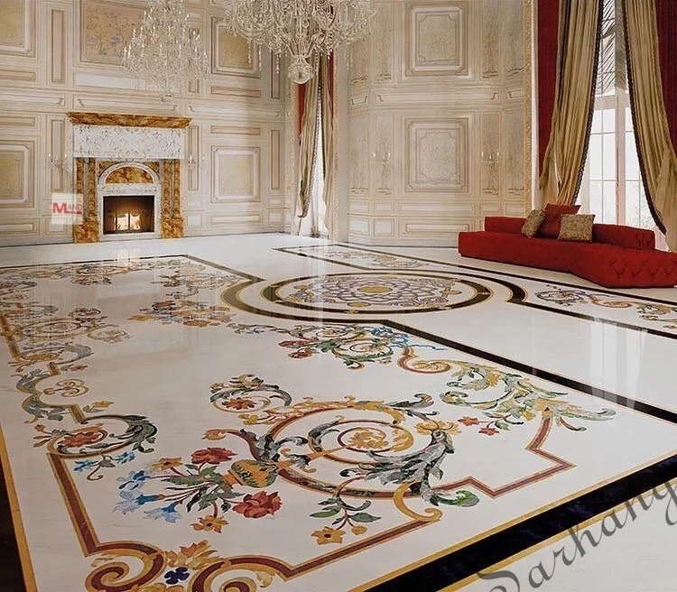 Designs waterjet marble medallions floor