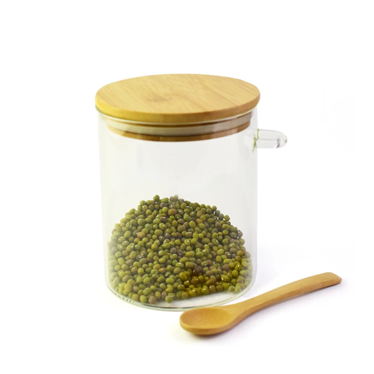 Factory Supplier Round 1oz 8oz Airtight Bamboo Cork Top Glass Container Jars With Bamboo Lid