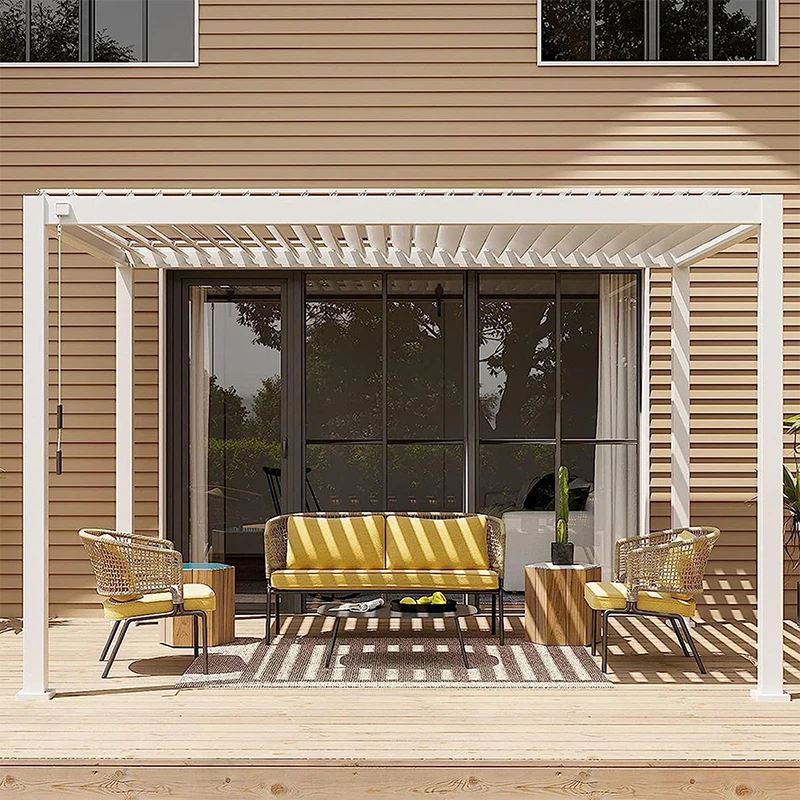 Manufacture Motorized Waterproof Pergola Canopy Aluminum Pergola Price Pergola Bioclimatica Fixed Gazebo