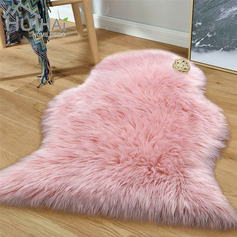 Soft Artificial Sheepskin Rugs Animal Shape Fur Floor Mats Faux Wool Carpets For Living Room Carpet