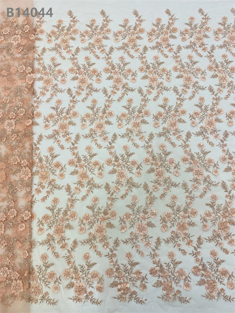 Satin Patch Purple Floral Embroidery Beads Lace Fabric Applique Sequins Embroidered Fabric Lace Material for Dress