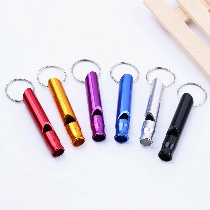 High quality zinc alloy metal kid keychain whistle in bulk